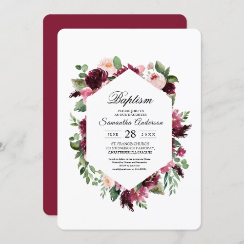 Modern Elegant Watercolor Flowers Frame  Invitation