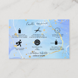 Modern Elegant Watercolor Green Candle Care Business Card