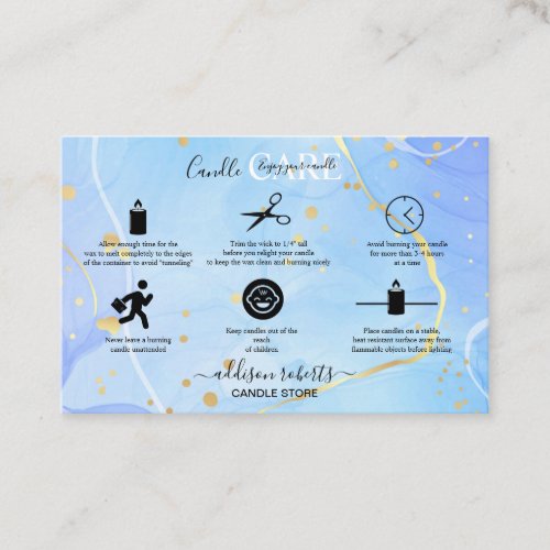 Modern Elegant Watercolor Green Candle Care Business Card
