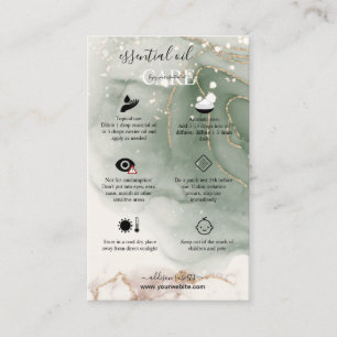 Modern Elegant Watercolor Green essential oil  Business Card
