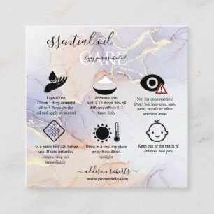 Modern Elegant Watercolor Green essential oil   Square Business Card