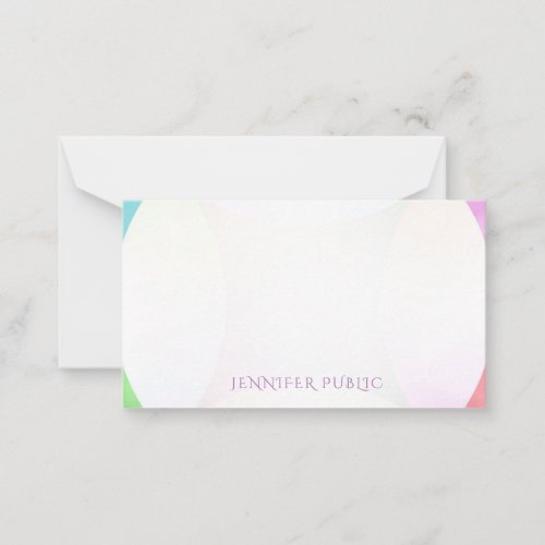 Modern Elegant Watercolor Hand Script Monogram Note Card