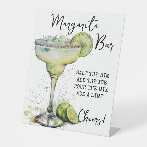 Modern Elegant Watercolor Margarita Bar Sign
