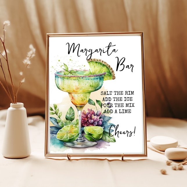 Modern Elegant Watercolor Margarita Bar Sign (Creator Uploaded)