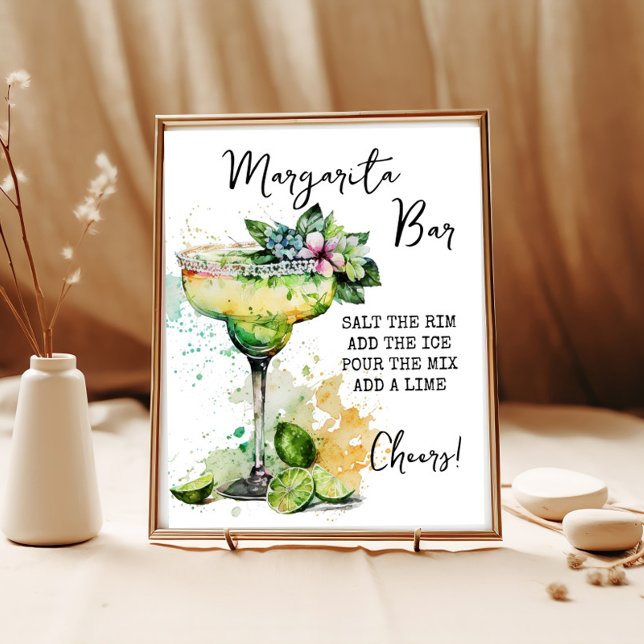 Modern Elegant Watercolor Margarita Bar Sign (Creator Uploaded)