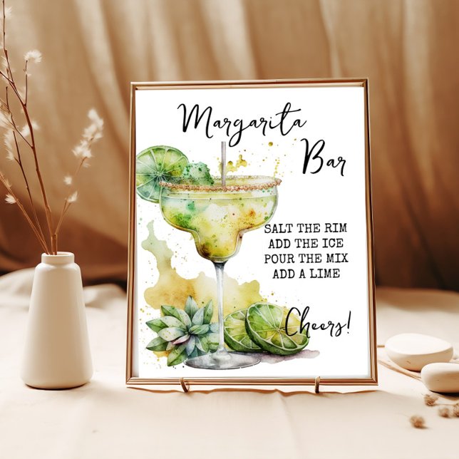 Modern Elegant Watercolor Margarita Bar Sign (Creator Uploaded)