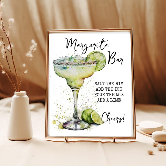Modern Elegant Watercolor Margarita Bar Sign (Creator Uploaded)