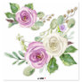 Modern Elegant Watercolor Purple White Rose Floral Sticker