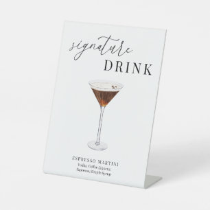 Modern Elegant Watercolor Signature Drink Pedestal Sign