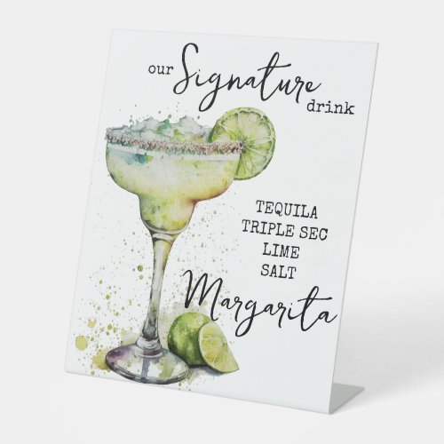 Modern Elegant Watercolor Signature Drink Sign