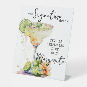 Modern Elegant Watercolor Signature Drink Sign