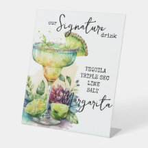 Modern Elegant Watercolor Signature Drink Sign