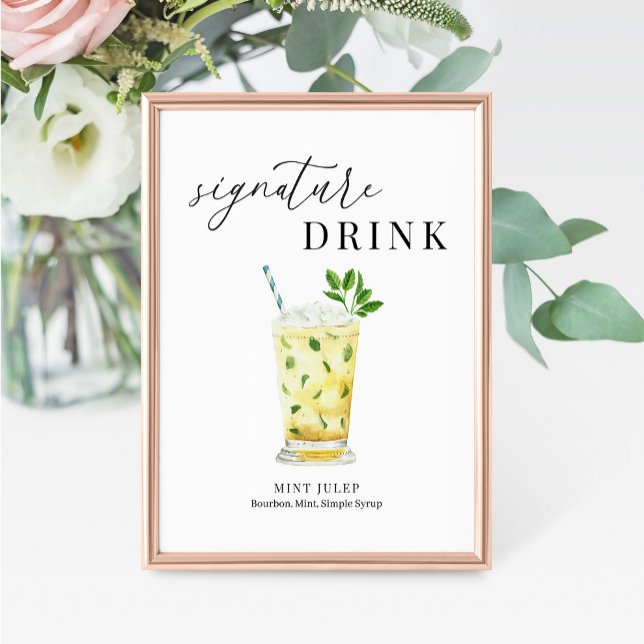 Modern Elegant Watercolor Signature Drink Sign (Creator Uploaded)