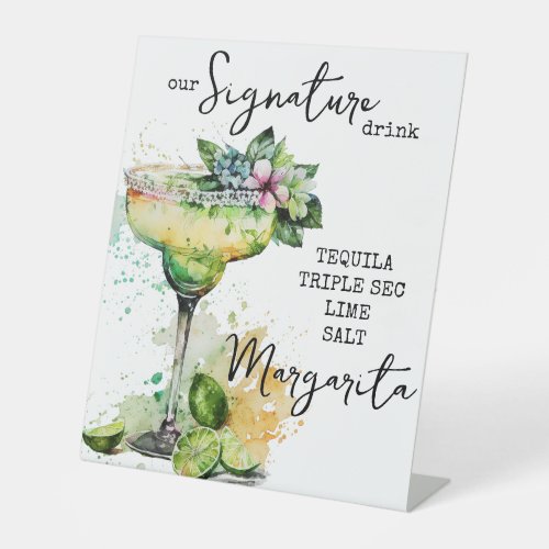 Modern Elegant Watercolor Signature Drink Sign