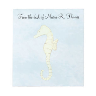Modern Elegant Watercolor Simple Seahorse Sealife Notepad