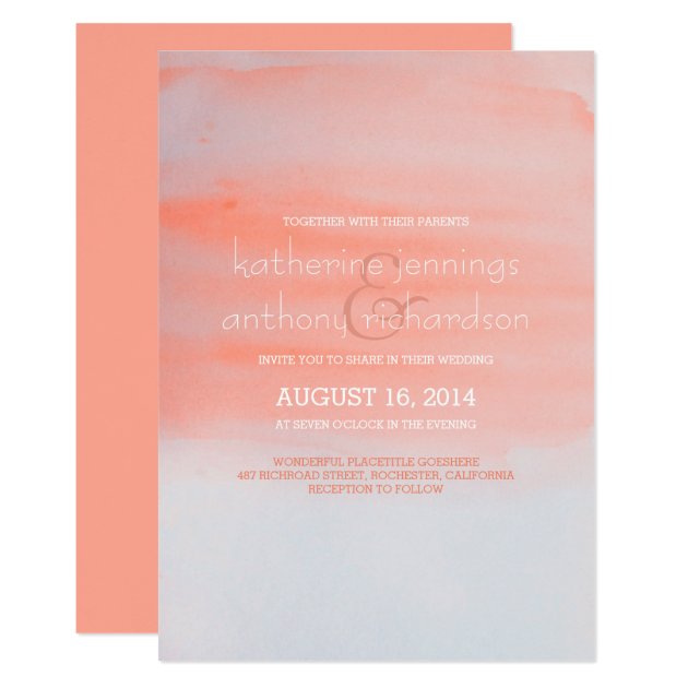 Modern Elegant Watercolor Wedding Invitation