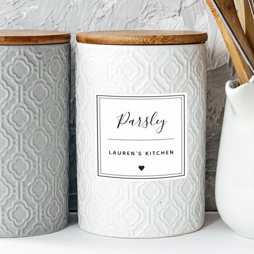Modern Elegant Waterproof Kitchen Spice Jar Label