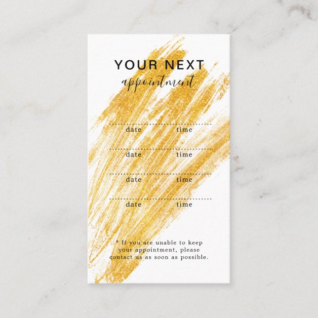 Modern Elegant Wave Glitter Appointment Card (Front)