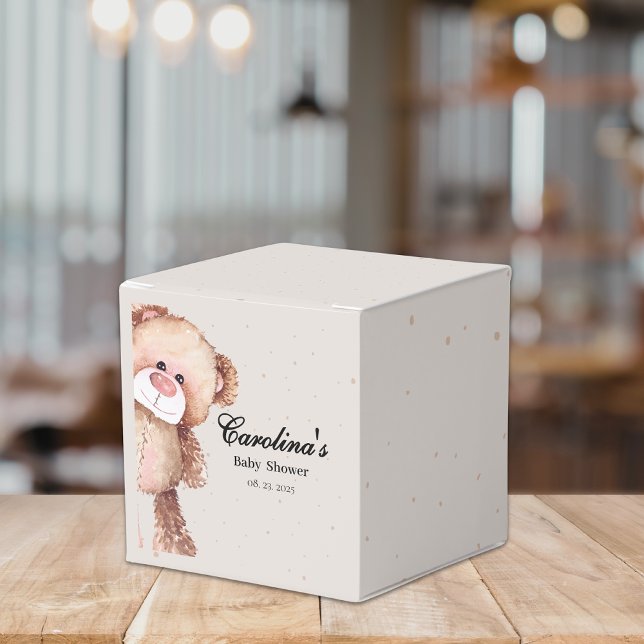Modern elegant we can bearly wait baby shower favor boxes (Creator Uploaded)