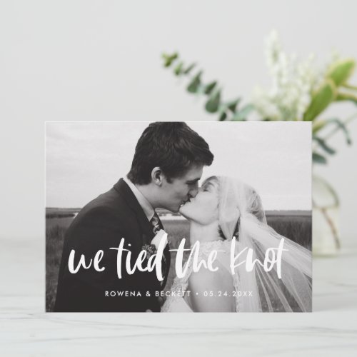 Modern elegant We tied the knot wedding Announcement