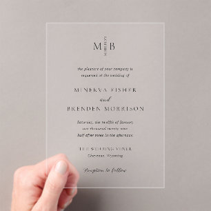 Modern Elegant Wedding Acrylic Invitations
