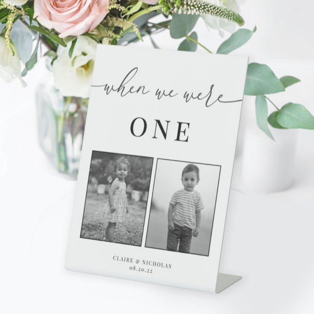 Modern Elegant Wedding Age Table Number Pedestal Sign (Creator Uploaded)