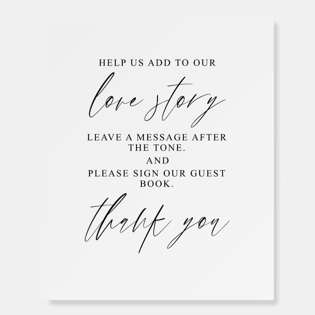 Modern Elegant Wedding Audio Guestbook Sign  (Front)