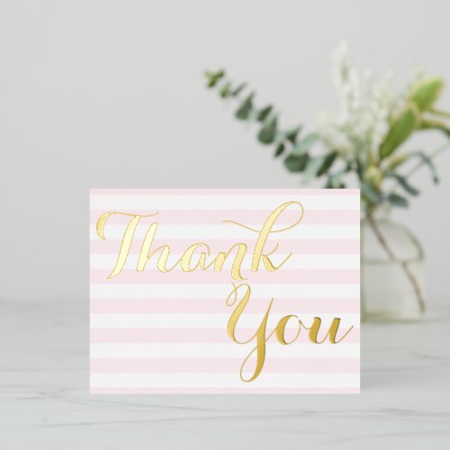 Modern Elegant Wedding Baby Shower Event Thank You Foil Invitation Postcard