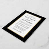 Modern Elegant Wedding Black and White Gold Foil Invitation (Rotated)