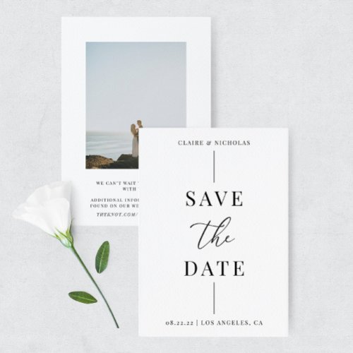 Modern Elegant Wedding Bold Text  Photo Save The Date