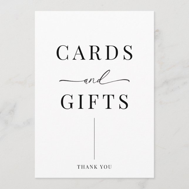 Modern Elegant Wedding Cards & Gifts Sign (Front)