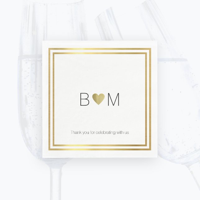 modern / elegant wedding celebration party paper napkins (Creator Uploaded)