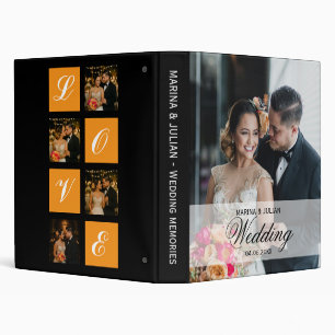 Modern elegant wedding custom photo album  3 ring binder