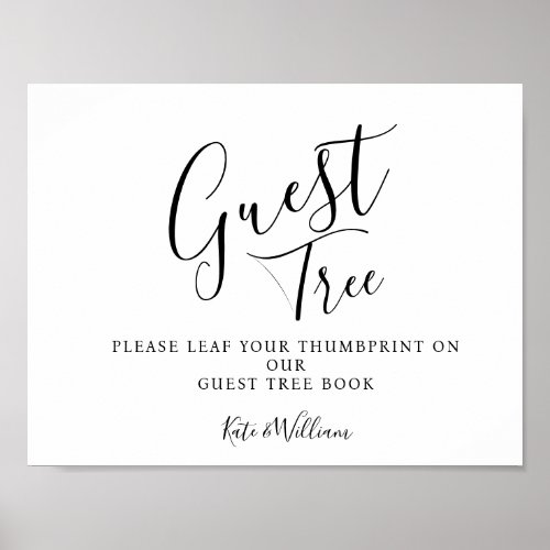 Modern elegant wedding guestbook Tree SIGN