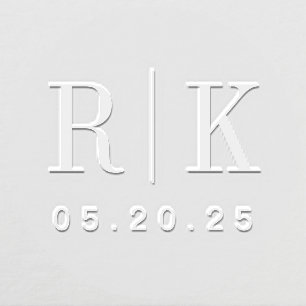 Modern Elegant Wedding Initials Monogram Embosser