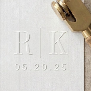 Modern Elegant Wedding Initials Monogram Embosser