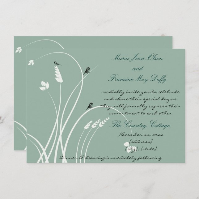 Modern, Elegant Wedding Invitation (Front/Back)