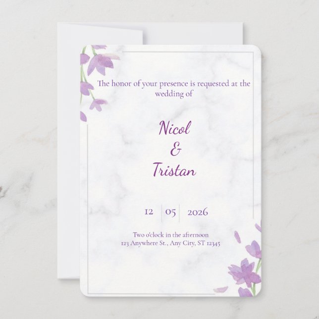 Modern Elegant Wedding Invitation (Front)