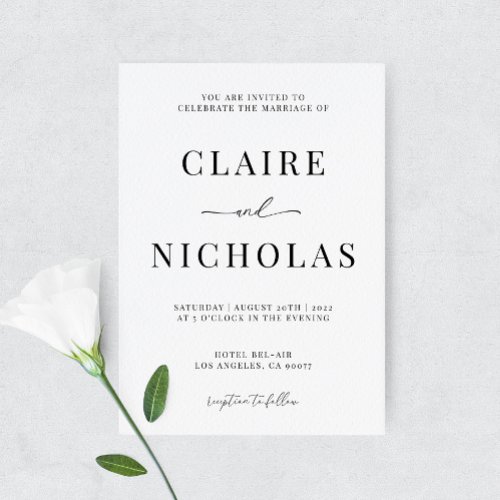 Modern Elegant Wedding Invitation