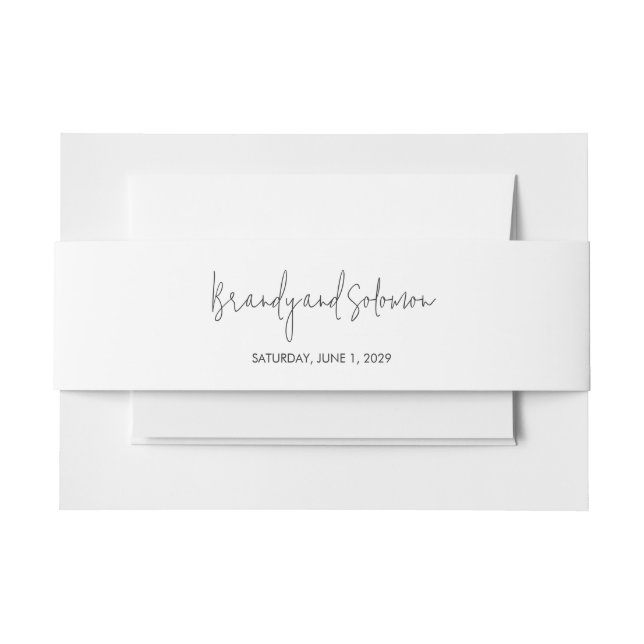 Modern Elegant Wedding Invitation Belly Band (Front Example)