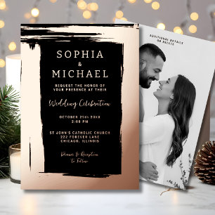 Modern Elegant Wedding Invitation Photo Template