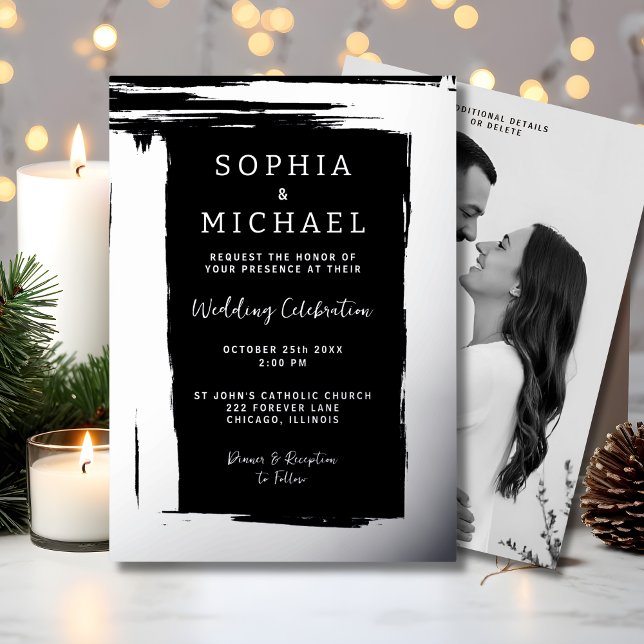 Modern Elegant Wedding Invitation Photo Template (Creator Uploaded)