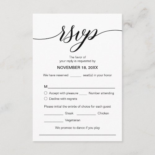 Modern Elegant Wedding Invites RSVP Respond Cards