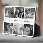 Modern Elegant Wedding Keepsake Photo Collage Plaque<br><div class="desc">Elegant and modern wedding keepsake,  this custom name and date photo collage design makes a beautiful display for your favorite pictures of your special day. Great gift for newlyweds or anniversaries! This is the black and white version.</div>