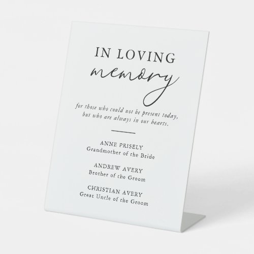 Modern Elegant Wedding Memorial Pedestal Sign