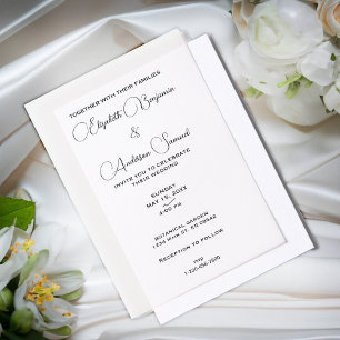 Modern Elegant Wedding Minimalist Script Vellum Invitations