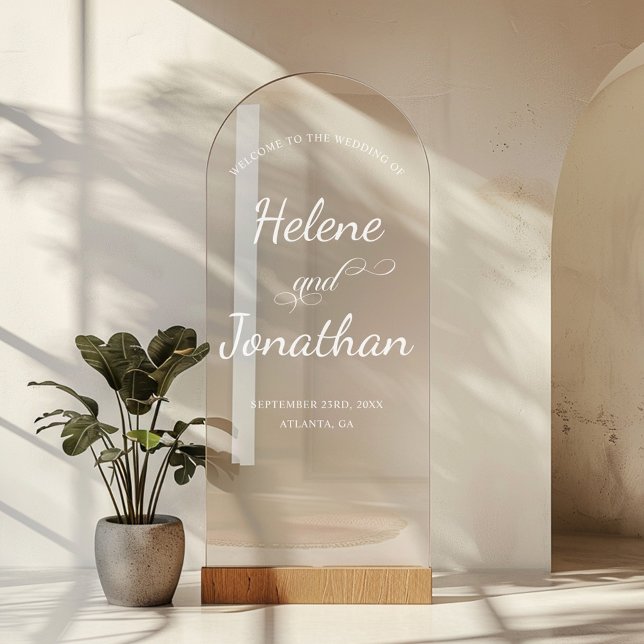 Modern Elegant Wedding Mirror Decal Welcome Sign (Modern Elegant Wedding Mirror Decal Welcome Sign)