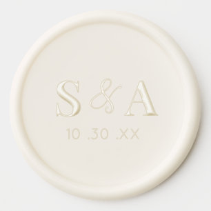 Modern Elegant Wedding Monogram Wax Seal Sticker