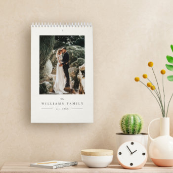 Modern Elegant Wedding Newlyweds Photo Calendar by Farlane at Zazzle
