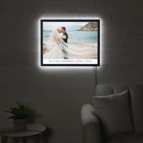 Modern Elegant Wedding Photo LED Sign